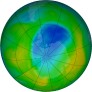 Antarctic ozone map for 2025-11-25